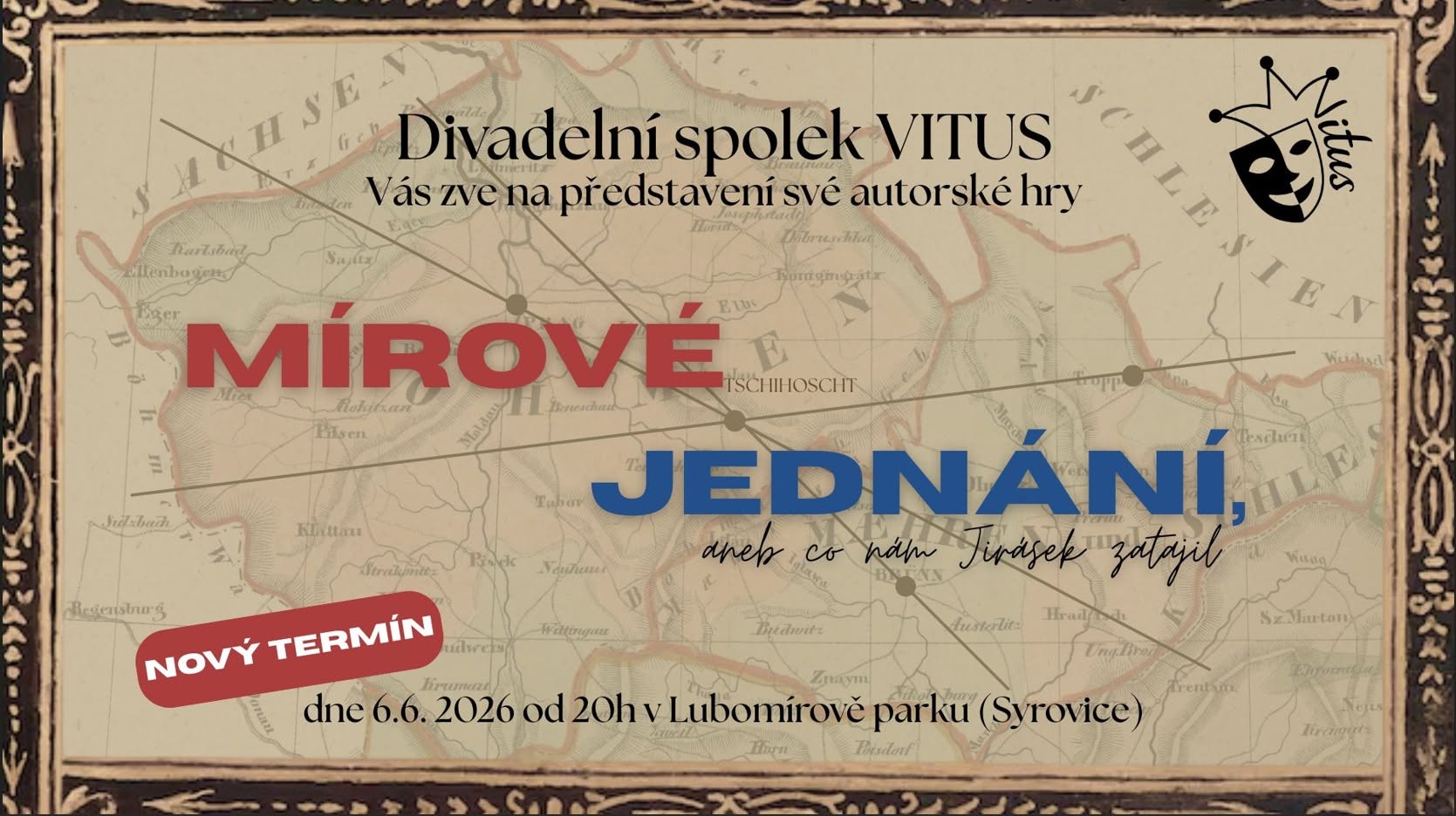 Plakát — Mírové jednání aneb co nám Jirásek zatajil